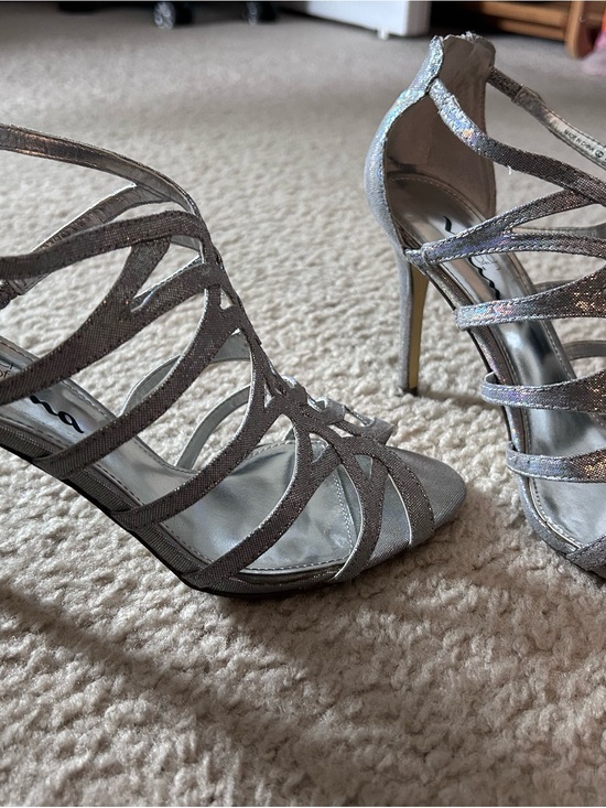 Nina Shoes Shoes - Nina Shoes Silver Strappy Stiletto Heels